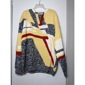 Vintage ND Nelson Daniel Womens Hand Knit Holiday Skiing 80S 90S Retro Sweater M